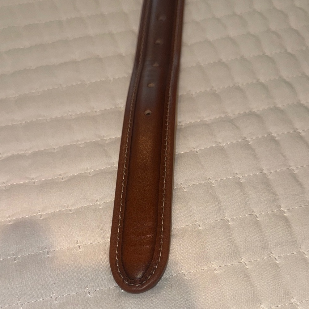 Brown Leather Belt with Silver Buckle - Picture 2 of 6